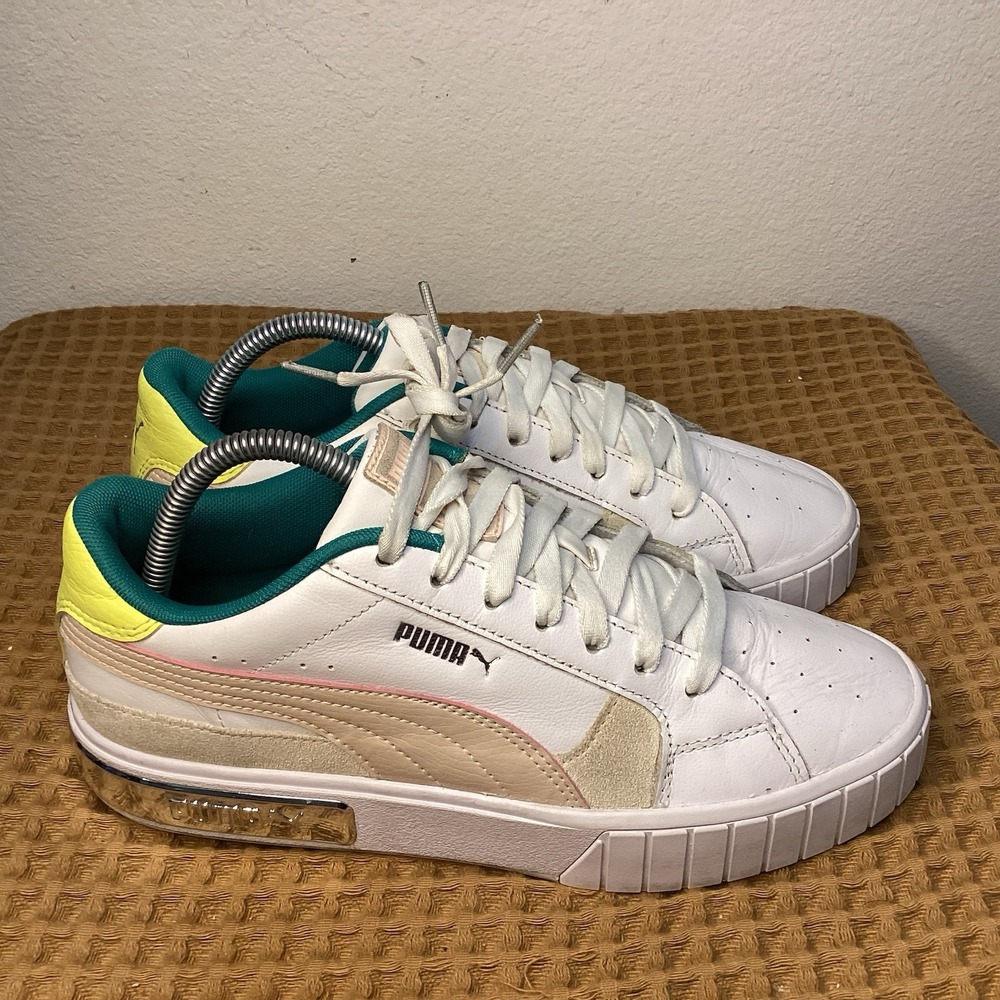 Puma Shoes Womens Sz 9 Cali Star Oq Sneakers White Leather Low Top 381828-01